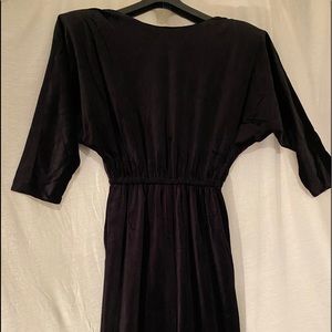 Ladies black velvet jumpsuit 3/4 sleeves size 3/4